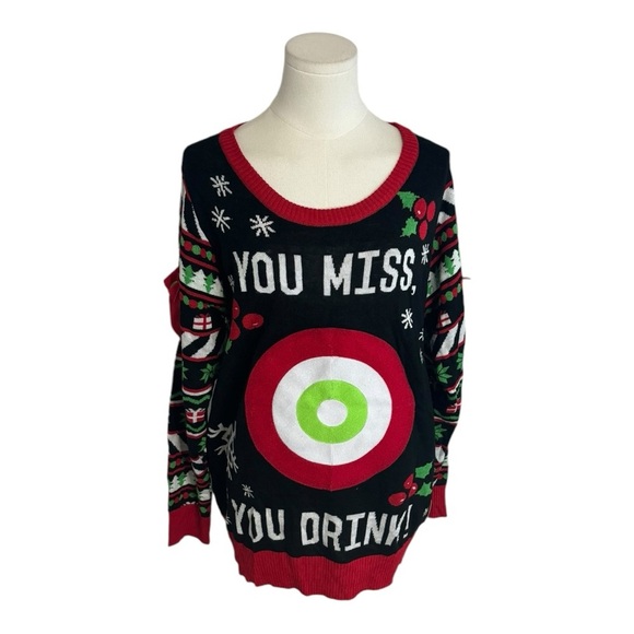 TIPSY ELVES MEN'S DRINKING GAME UGLY
CHRISTMAS SWEATER HOLIDAY SIZE L PARTY TOP - Picture 4 of 10